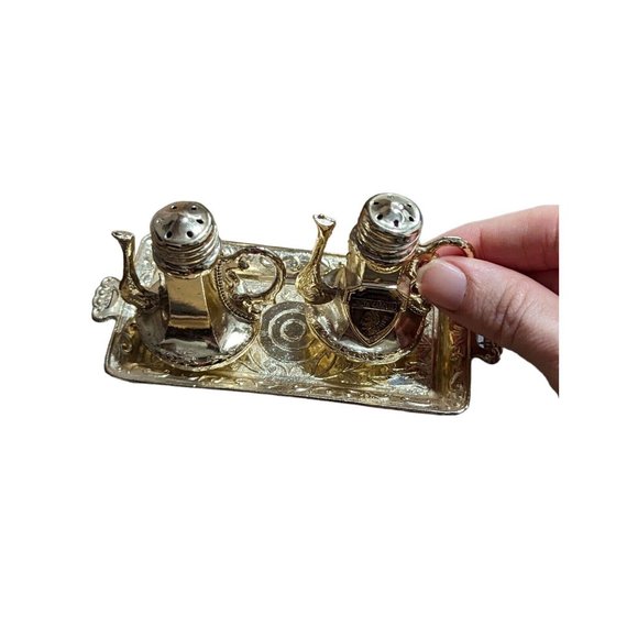 Vintage Parksmith Corp. PEWTER Salt & Pepper Shakers & Tray North Carolina - Picture 7 of 7